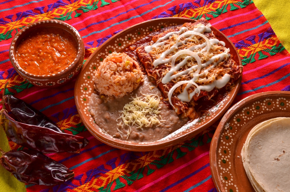 Red-enchiladas-With-Rice-Mexican-Food