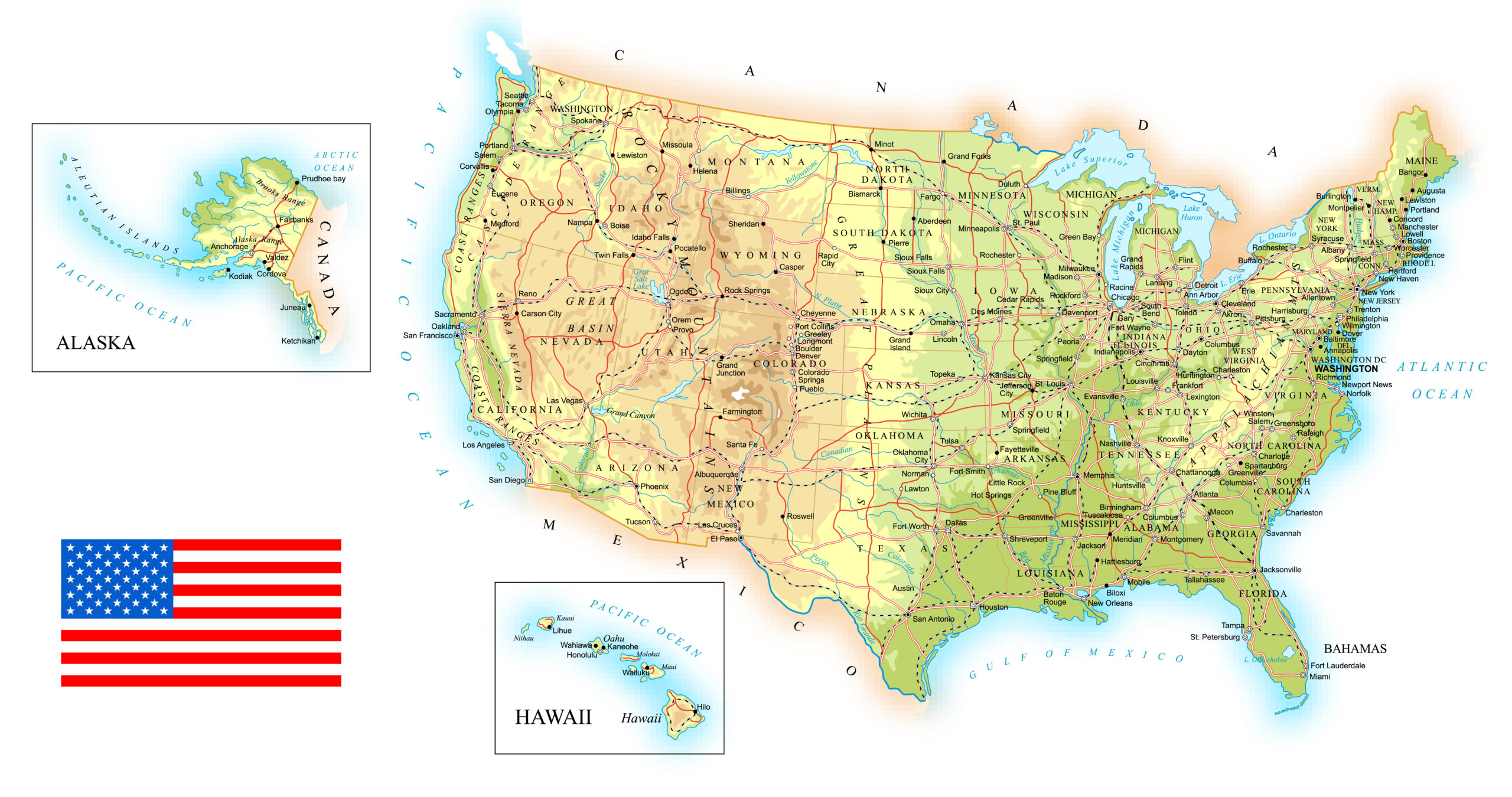 <br />
Tourist Travel Map of USA