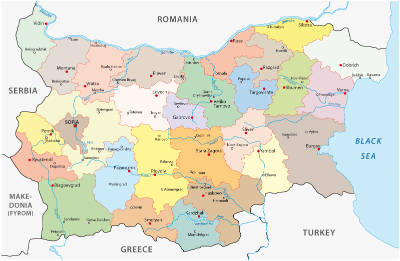 Map of Bulgaria